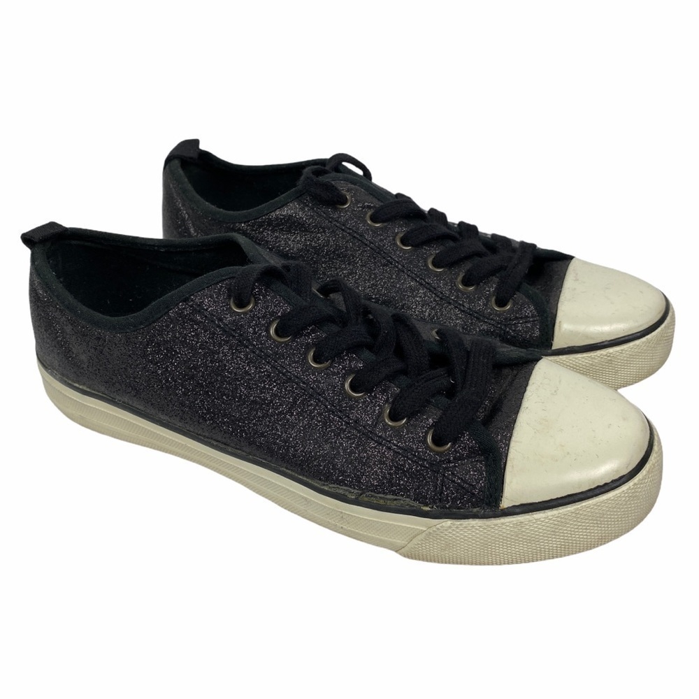 American Eagle Black Glitter Tennis Shoes Sneakers Girl's 6